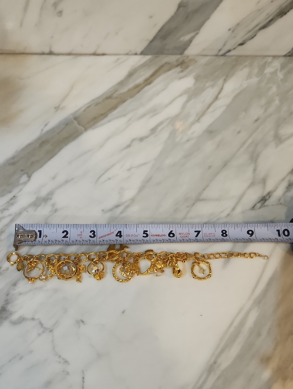Kirks Folly Gold Charm Angel Bracelet with Clear Crystal Drops - Picture 13 of 13
